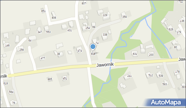 Jawornik, Jawornik, 618, mapa Jawornik