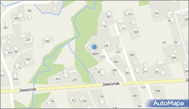 Jawornik, Jawornik, 626, mapa Jawornik