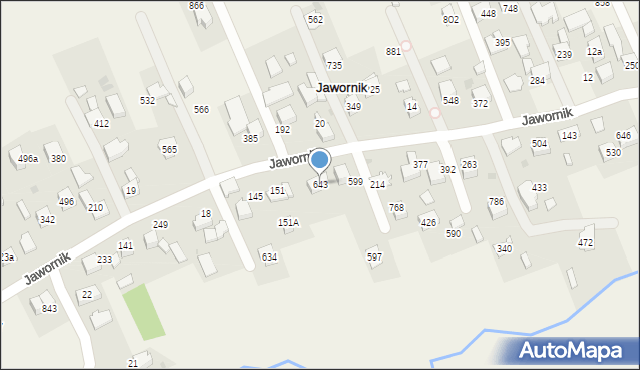 Jawornik, Jawornik, 643, mapa Jawornik