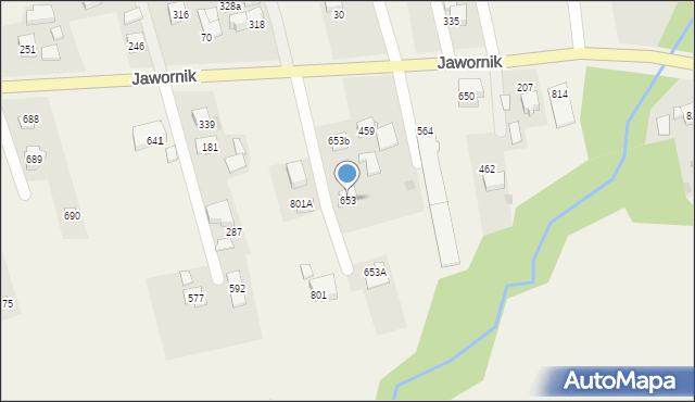 Jawornik, Jawornik, 653, mapa Jawornik