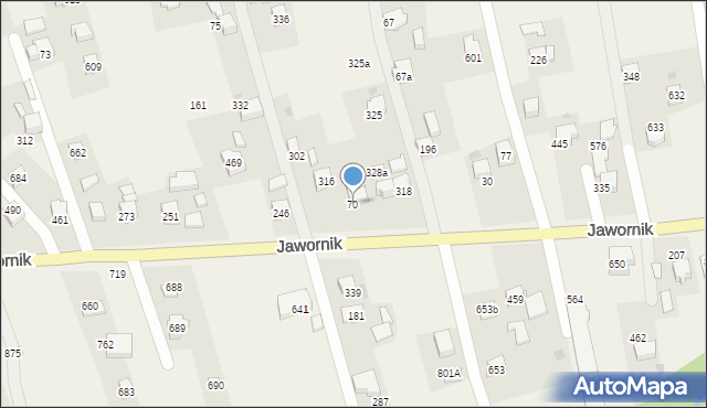 Jawornik, Jawornik, 70, mapa Jawornik