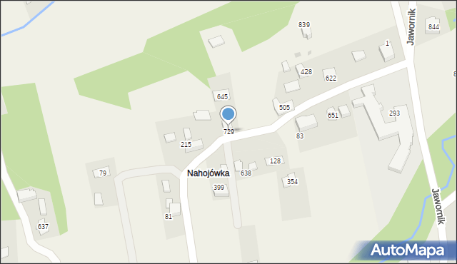 Jawornik, Jawornik, 729, mapa Jawornik