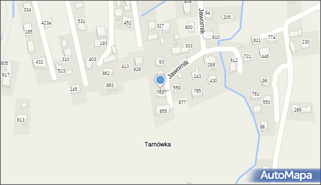 Jawornik, Jawornik, 763, mapa Jawornik