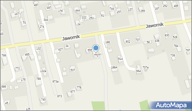 Jawornik, Jawornik, 771, mapa Jawornik