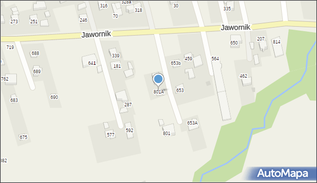 Jawornik, Jawornik, 801A, mapa Jawornik