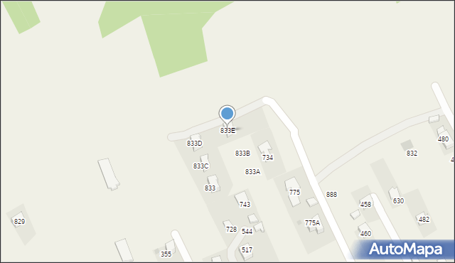 Jawornik, Jawornik, 833E, mapa Jawornik