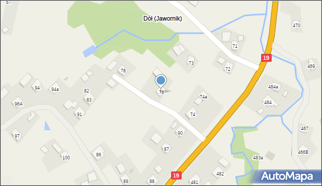 Jawornik, Jawornik, 76, mapa Jawornik