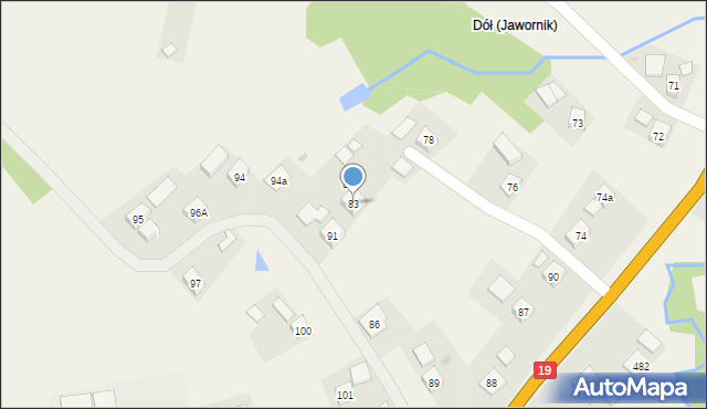 Jawornik, Jawornik, 83, mapa Jawornik