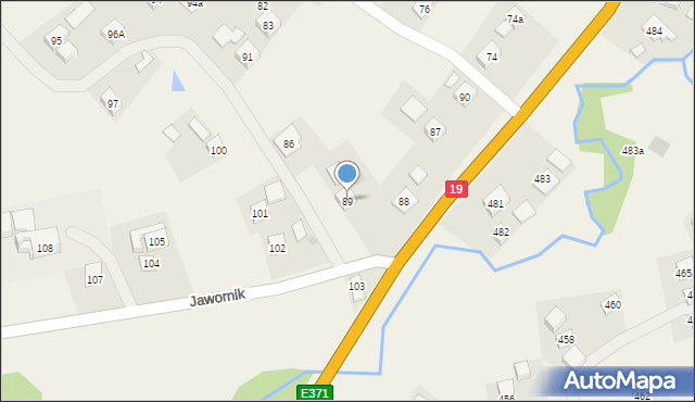 Jawornik, Jawornik, 89, mapa Jawornik