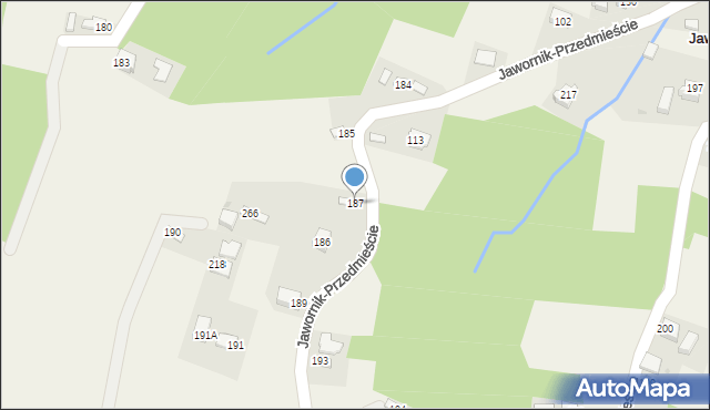 Jawornik-Przedmieście, Jawornik-Przedmieście, 187, mapa Jawornik-Przedmieście