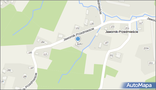 Jawornik-Przedmieście, Jawornik-Przedmieście, 257, mapa Jawornik-Przedmieście