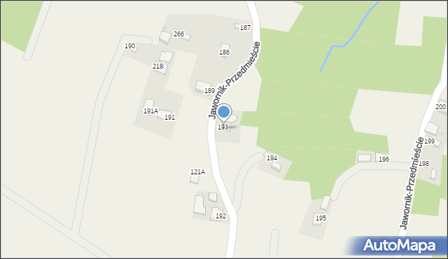 Jawornik-Przedmieście, Jawornik-Przedmieście, 267, mapa Jawornik-Przedmieście