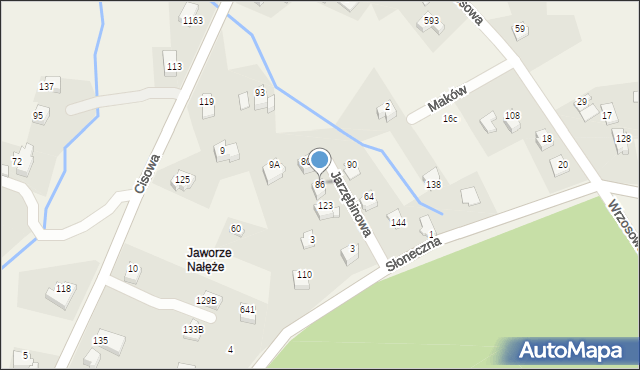 Jaworze, Jarzębinowa, 86, mapa Jaworze