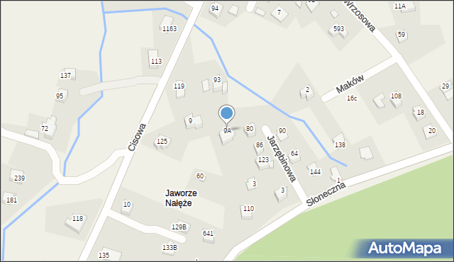 Jaworze, Jarzębinowa, 9A, mapa Jaworze