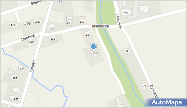 Jaworze, Jasienicka, 9, mapa Jaworze