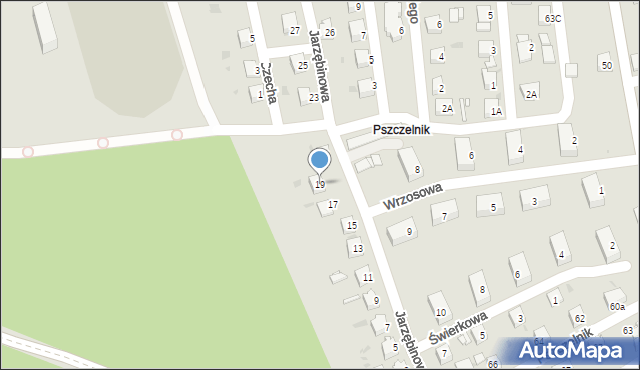 Jaworzno, Jarzębinowa, 19, mapa Jaworzno