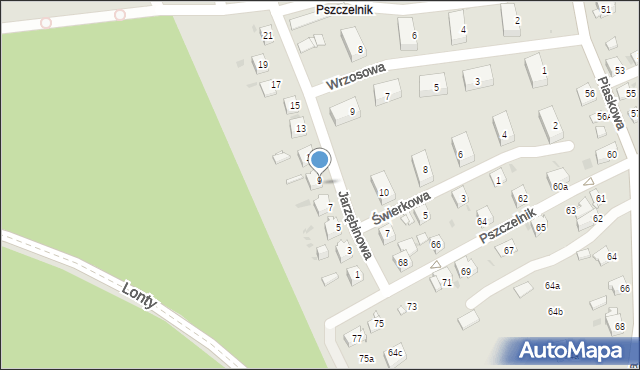 Jaworzno, Jarzębinowa, 9, mapa Jaworzno