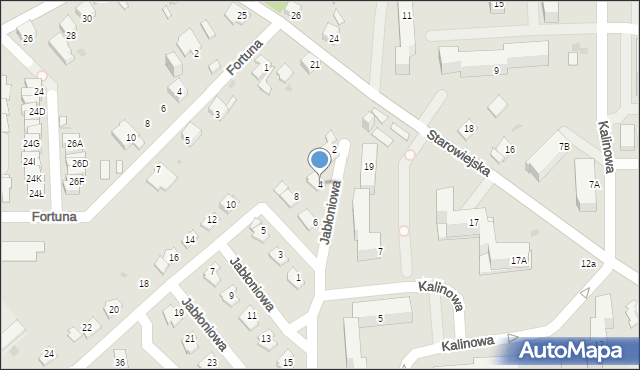 Jaworzno, Jabłoniowa, 4, mapa Jaworzno