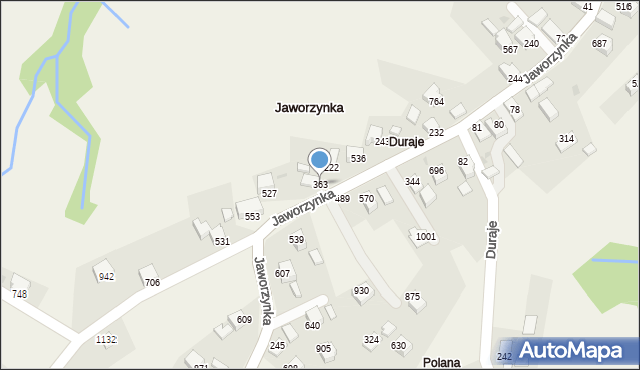 Jaworzynka, Jaworzynka, 363, mapa Jaworzynka