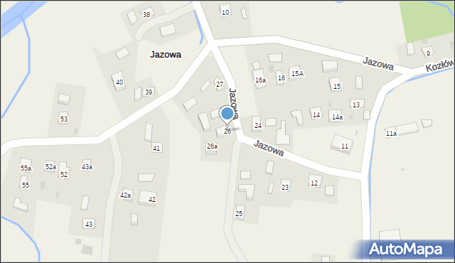 Jazowa, Jazowa, 26, mapa Jazowa