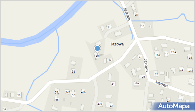 Jazowa, Jazowa, 40, mapa Jazowa