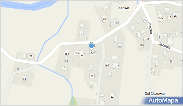 Jazowa, Jazowa, 43a, mapa Jazowa