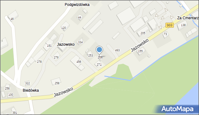 Jazowsko, Jazowsko, 206, mapa Jazowsko