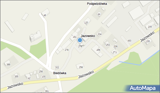 Jazowsko, Jazowsko, 279, mapa Jazowsko