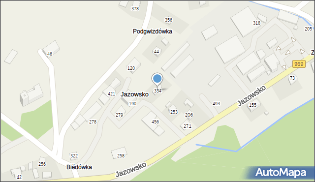 Jazowsko, Jazowsko, 334, mapa Jazowsko