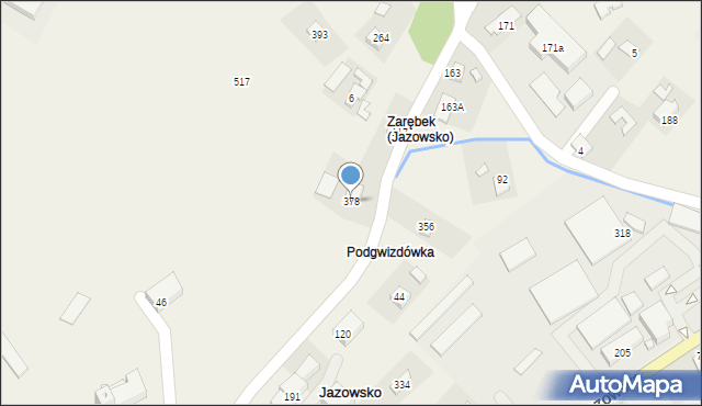 Jazowsko, Jazowsko, 378, mapa Jazowsko