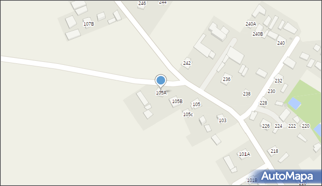 Jaźwiny, Jaźwiny, 105A, mapa Jaźwiny