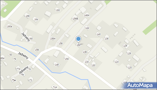 Jaźwiny, Jaźwiny, 142, mapa Jaźwiny