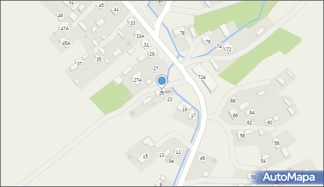Jaźwiny, Jaźwiny, 25, mapa Jaźwiny