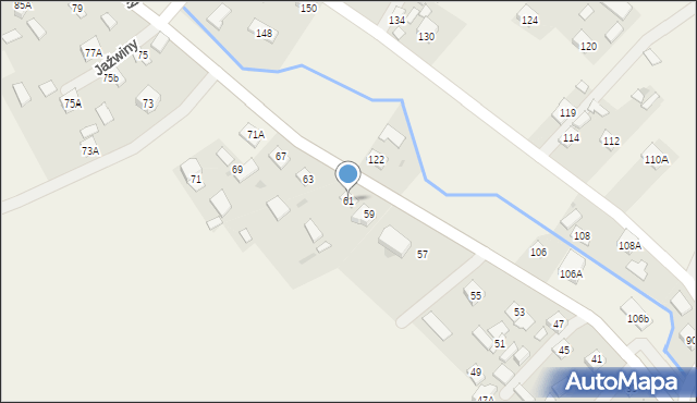Jaźwiny, Jaźwiny, 61, mapa Jaźwiny