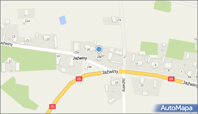 Jaźwiny, Jaźwiny, 18a, mapa Jaźwiny