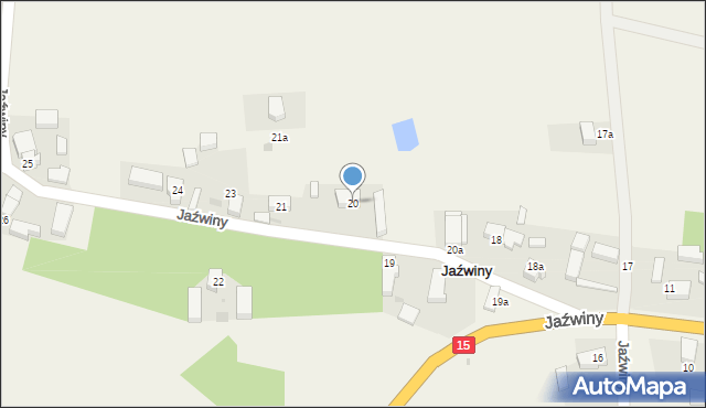 Jaźwiny, Jaźwiny, 20, mapa Jaźwiny