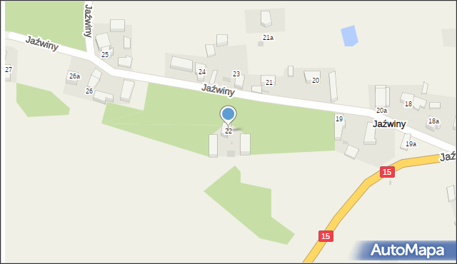 Jaźwiny, Jaźwiny, 22, mapa Jaźwiny