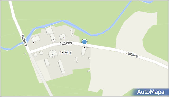 Jaźwiny, Jaźwiny, 5, mapa Jaźwiny