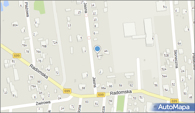 Jedlnia-Letnisko, Jasna, 4, mapa Jedlnia-Letnisko