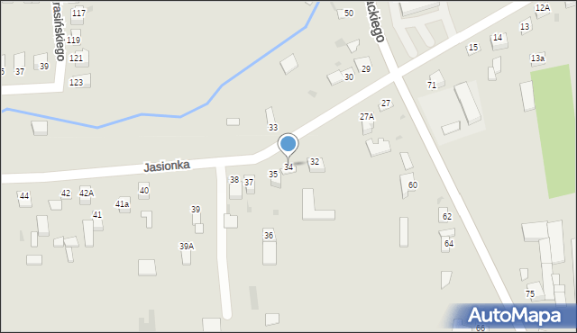 Jędrzejów, Jasionka, 34, mapa Jędrzejów