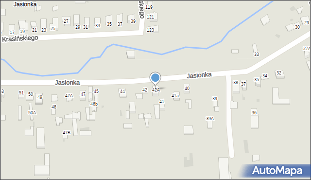 Jędrzejów, Jasionka, 42A, mapa Jędrzejów