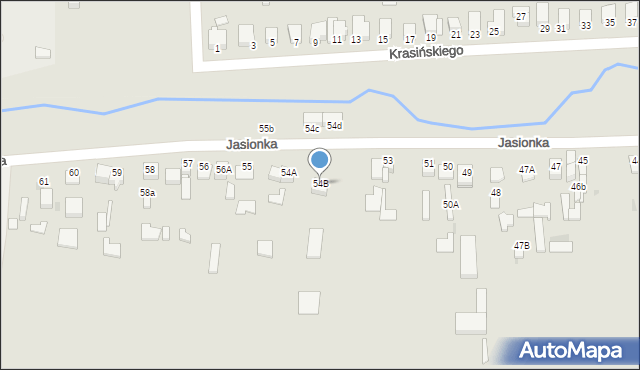 Jędrzejów, Jasionka, 54B, mapa Jędrzejów