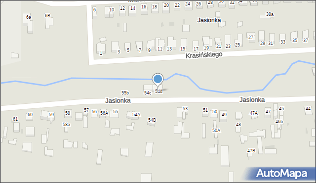 Jędrzejów, Jasionka, 54d, mapa Jędrzejów