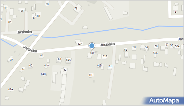 Jędrzejów, Jasionka, 61F, mapa Jędrzejów