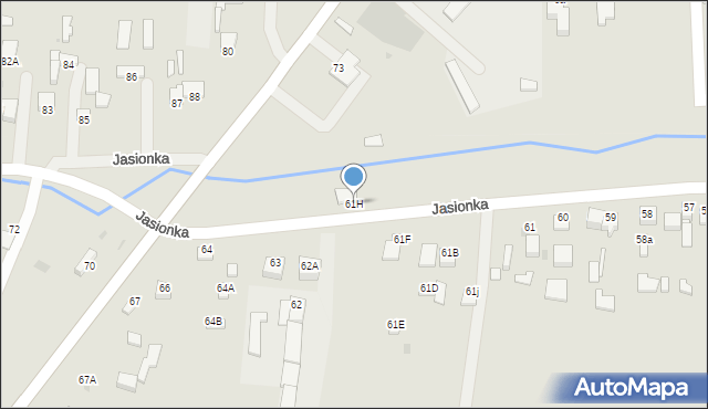 Jędrzejów, Jasionka, 61H, mapa Jędrzejów