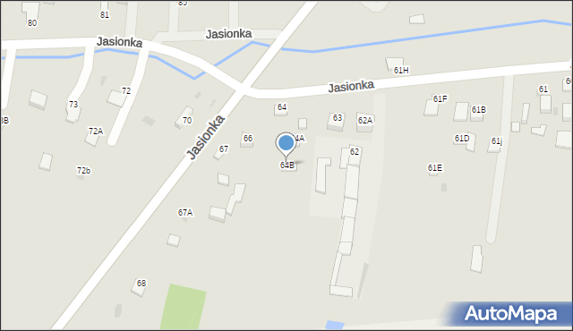 Jędrzejów, Jasionka, 64B, mapa Jędrzejów