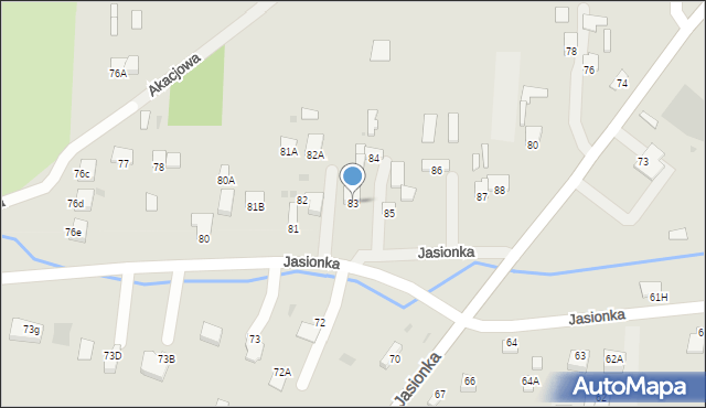 Jędrzejów, Jasionka, 83, mapa Jędrzejów