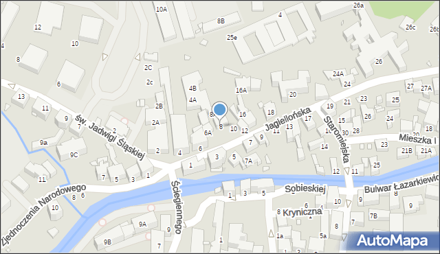 Jelenia Góra, Jagiellońska, 8, mapa Jelenia Góra
