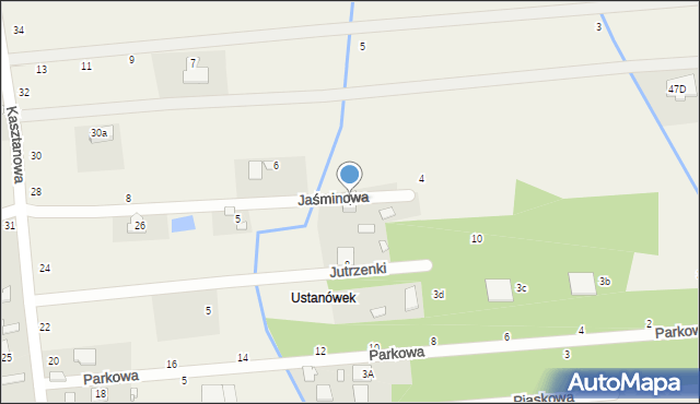 Jeziórko, Jaśminowa, 3, mapa Jeziórko