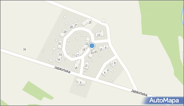 Jugów, Jabłońska, 11, mapa Jugów